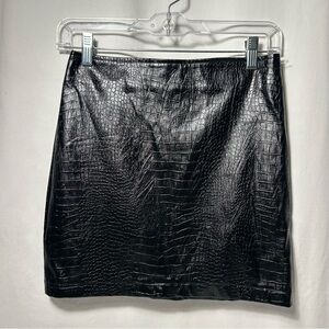 Say What, Faux Leather Mini Skirt, (XS)